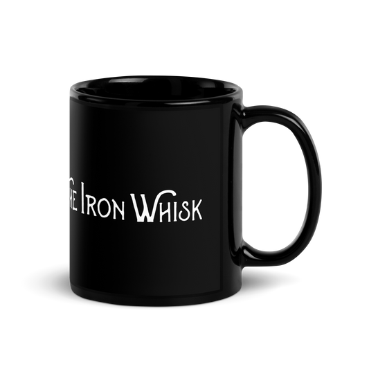 Black Glossy Mug with White Logo