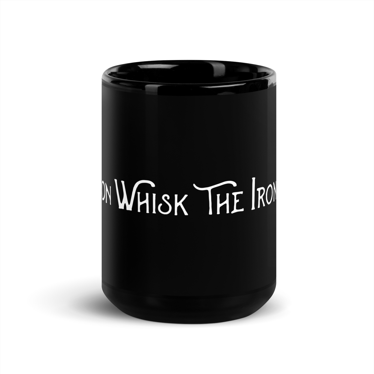 Black Glossy Mug with White Logo