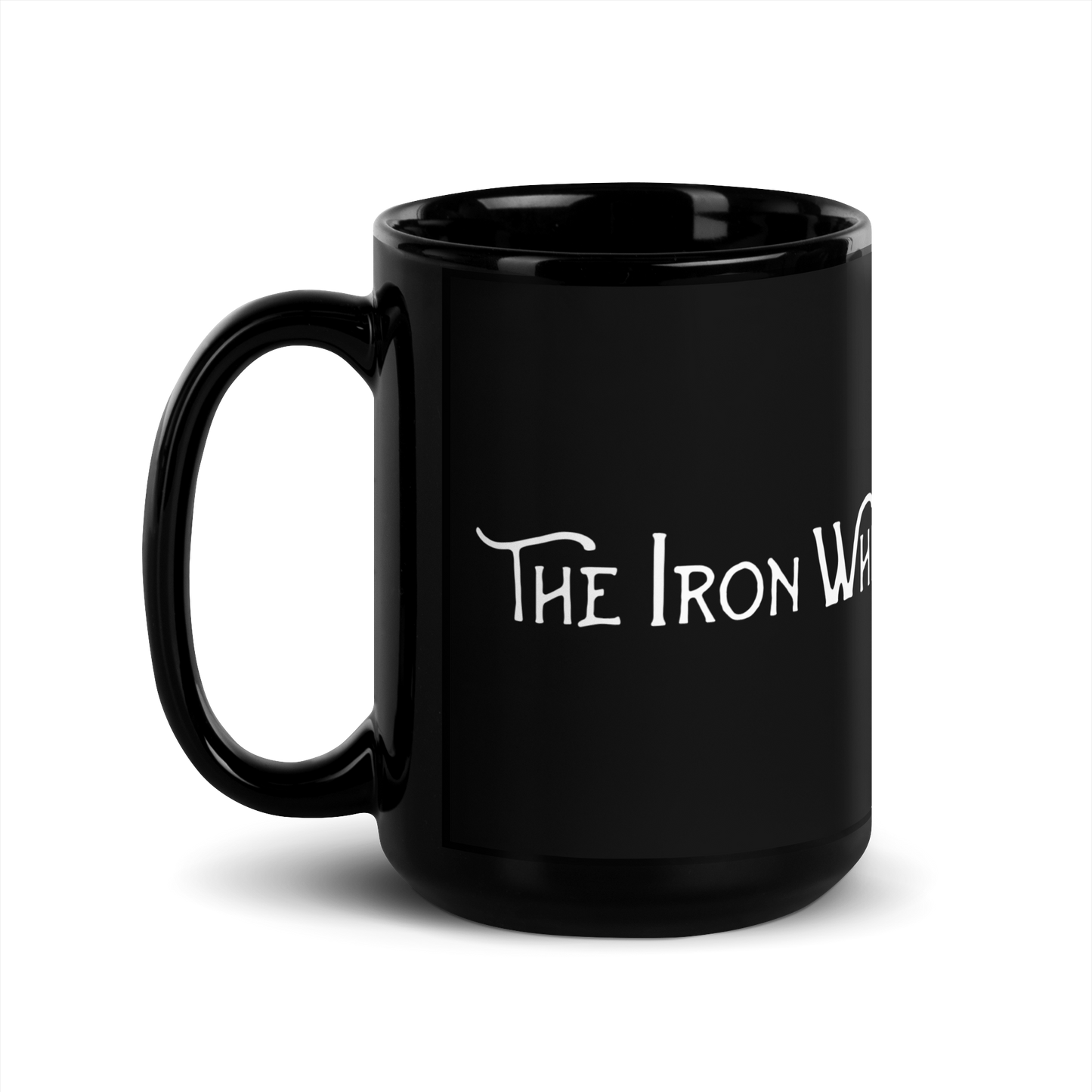 Black Glossy Mug with White Logo