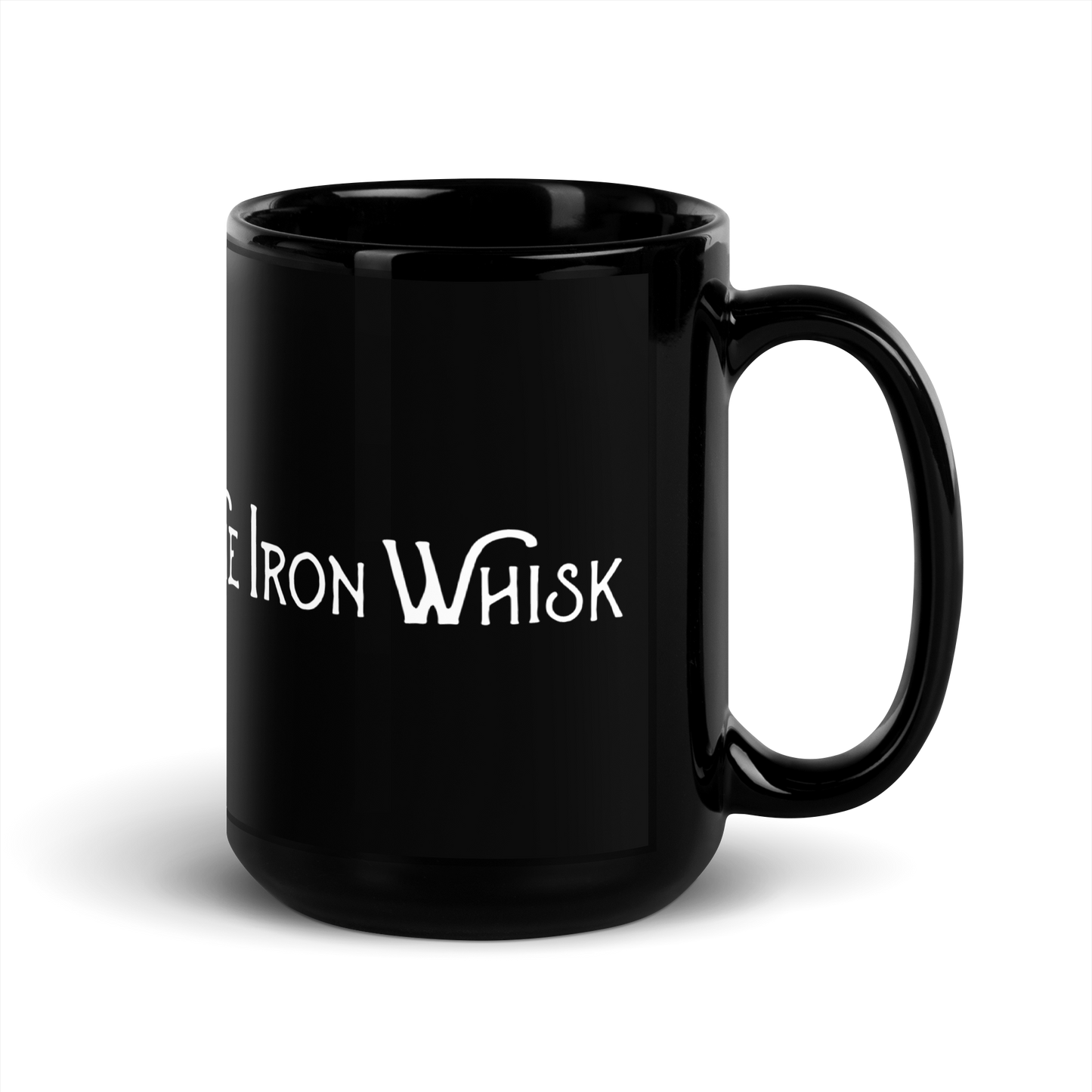 Black Glossy Mug with White Logo