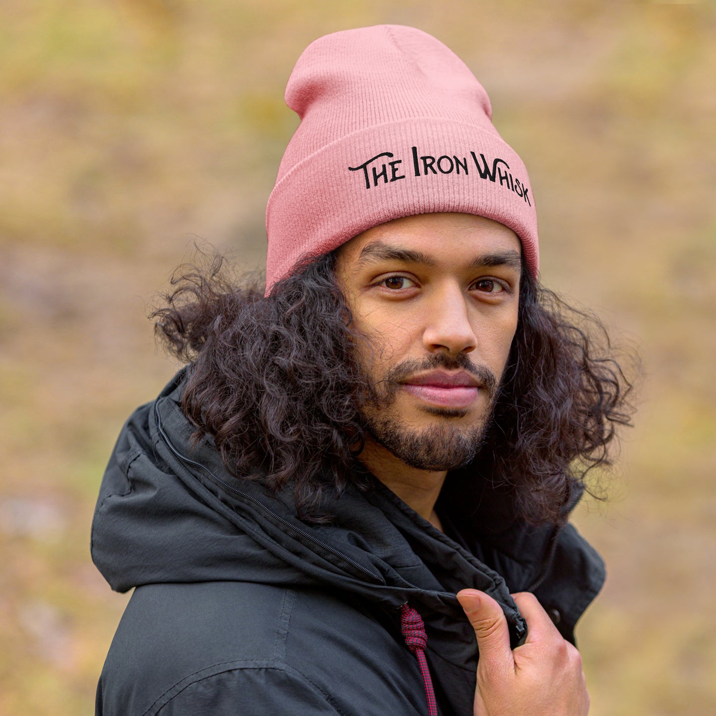 Embroidered Black Logo Cuffed Beanie