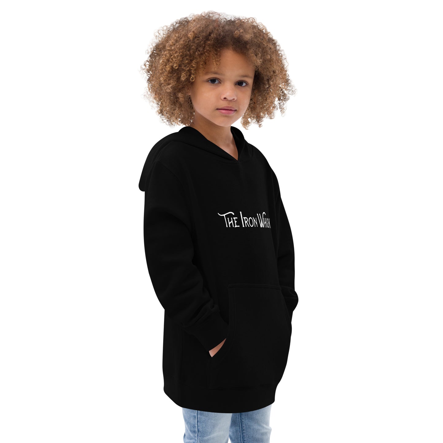 Kids Fleece Hoodie with White Logo