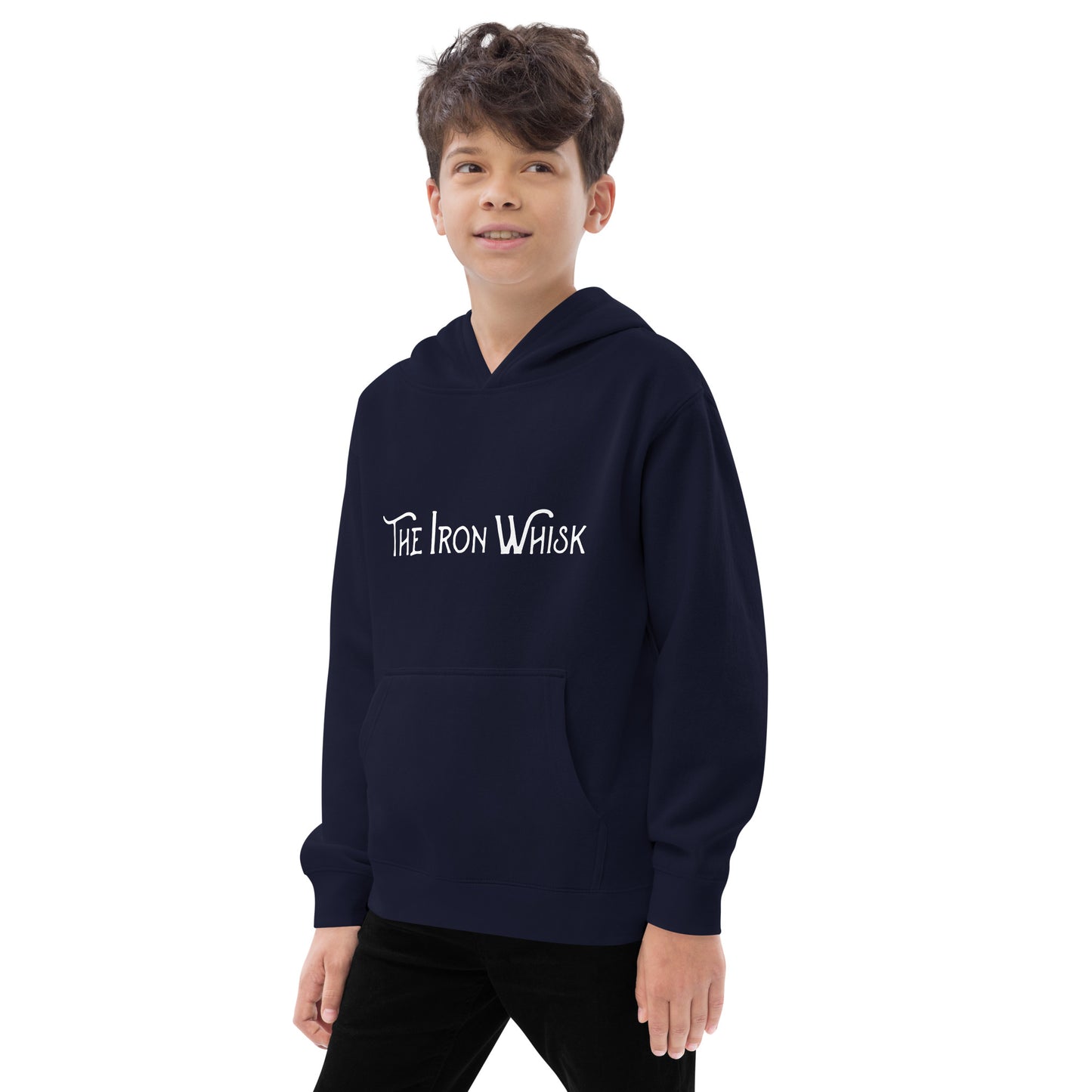 Kids Fleece Hoodie with White Logo