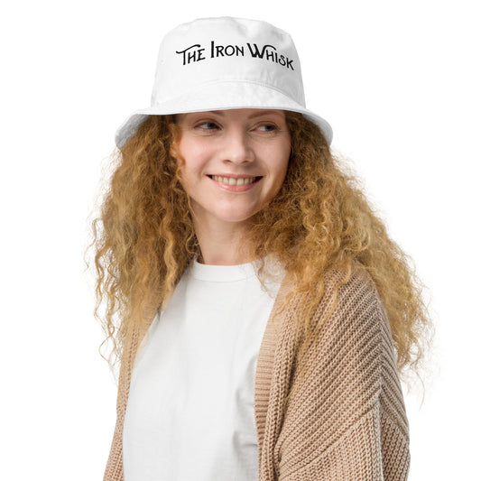 The Iron Whisk White Organic bucket hat