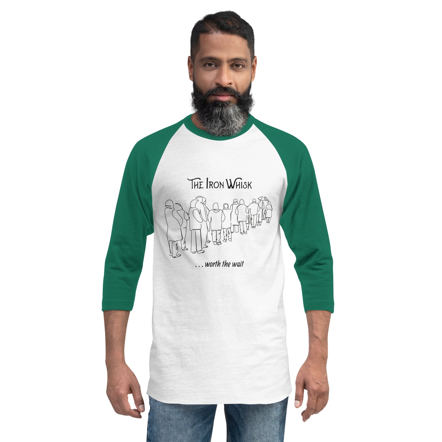 The Iron Whisk “worth the wait” 3/4 sleeve raglan shirt