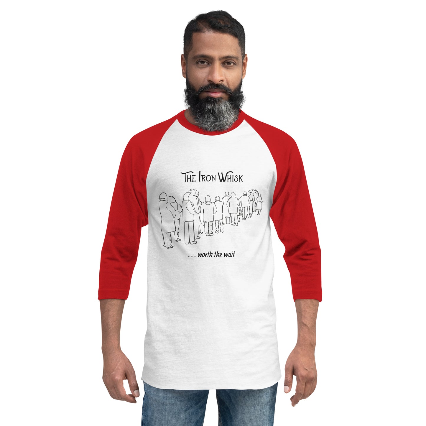 The Iron Whisk “worth the wait” 3/4 sleeve raglan shirt