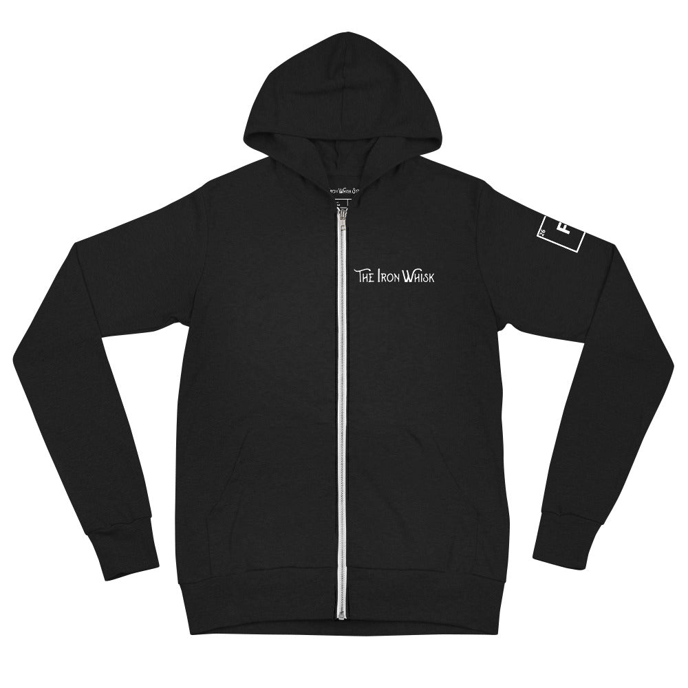 Unisex Zip Hoodie with White Logo