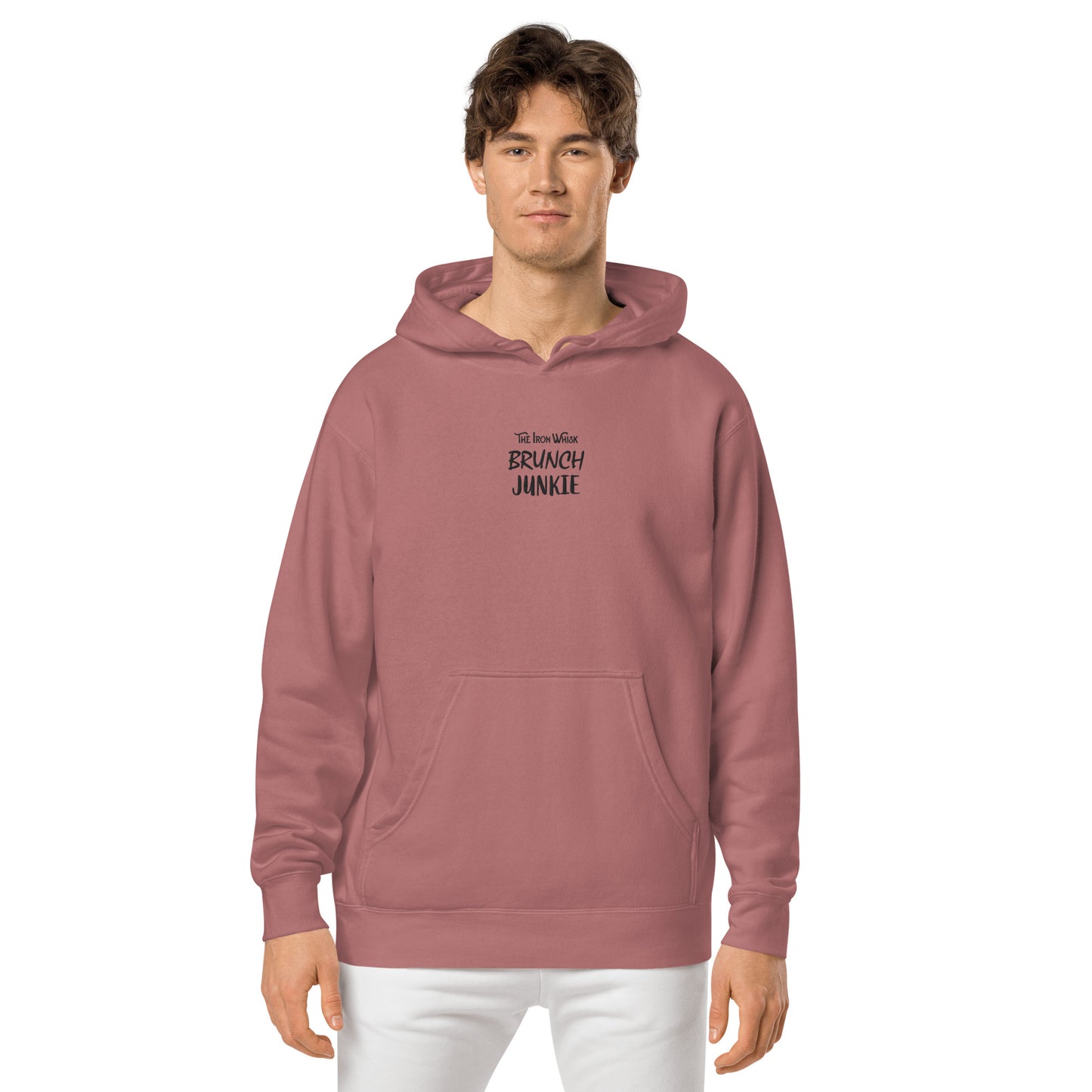 The Iron Whisk “Brunch Junkie” unisex pigment-dyed hoodie