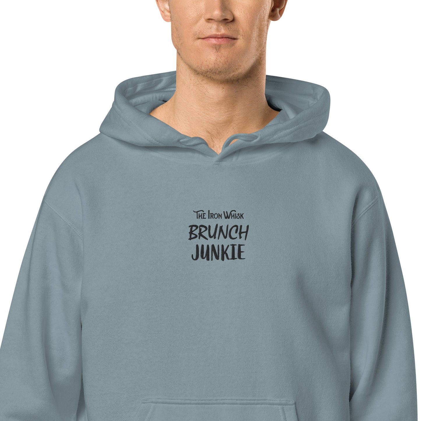 The Iron Whisk “Brunch Junkie” unisex pigment-dyed hoodie