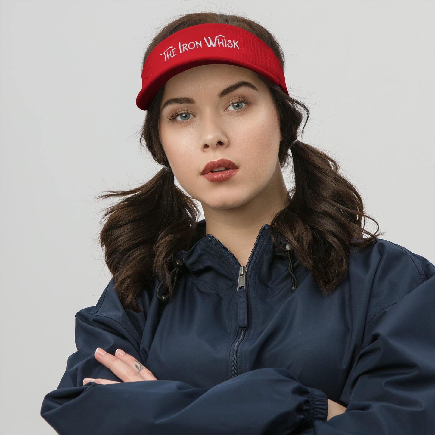 Visor with Embroidered White Logo