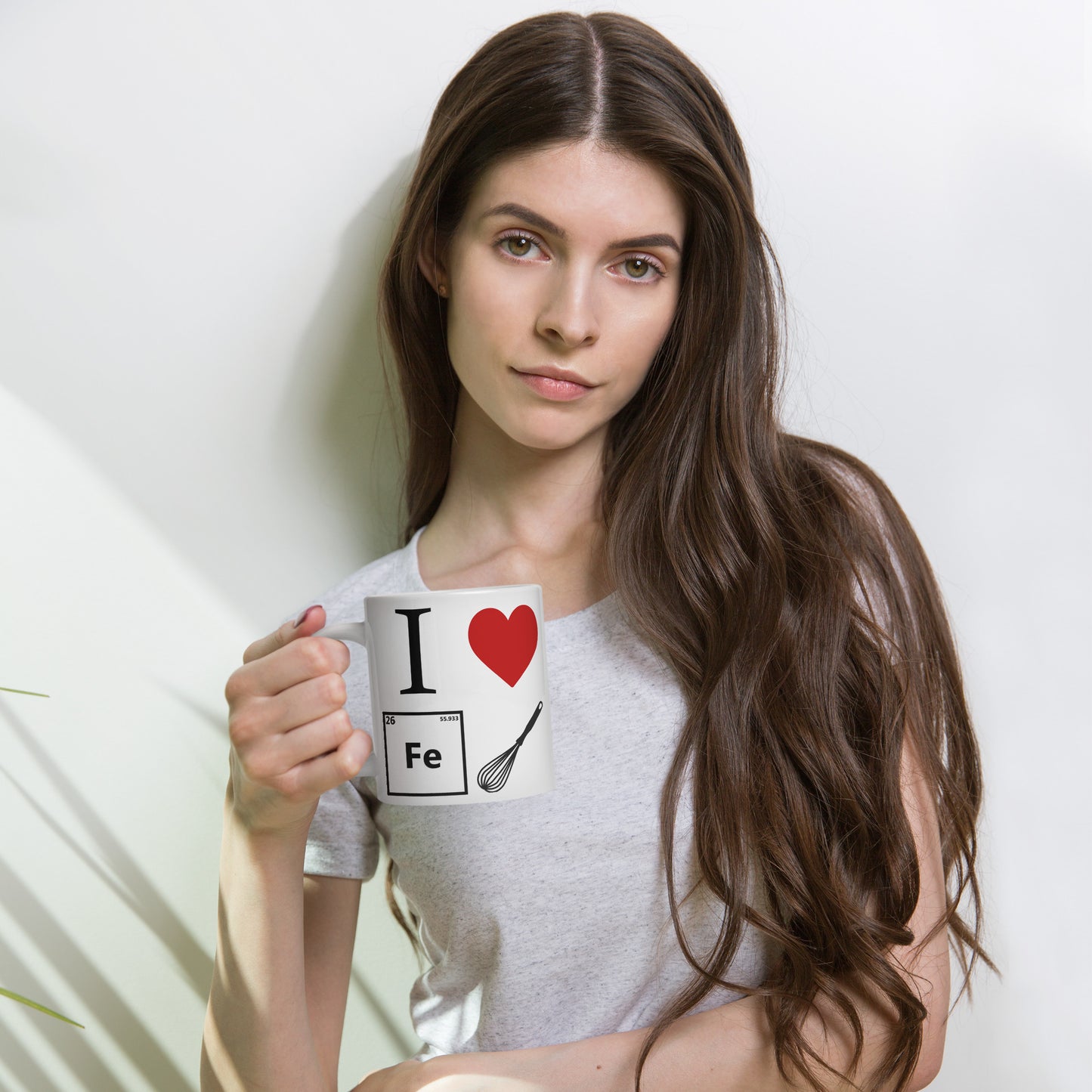 "I Heart Iron Whisk" White Glossy Mug (Right Hand)